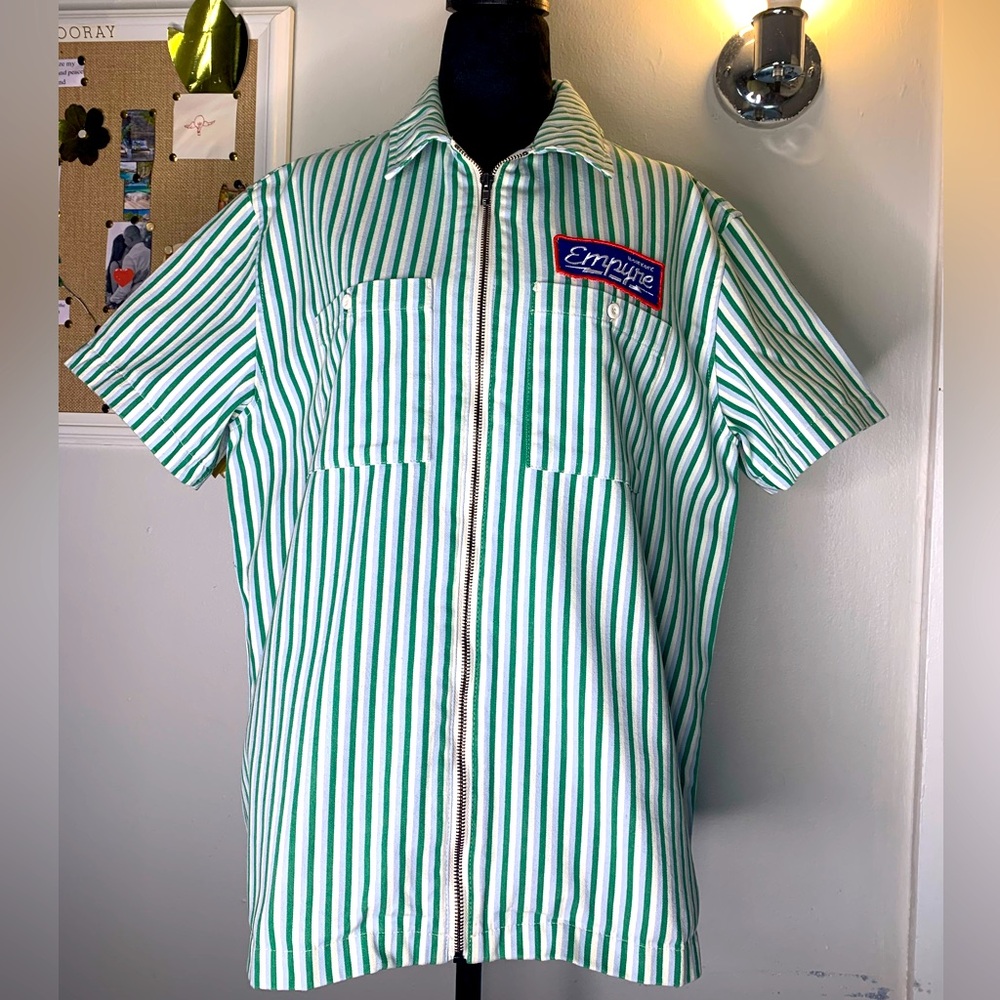 Green Striped Men's Shirt